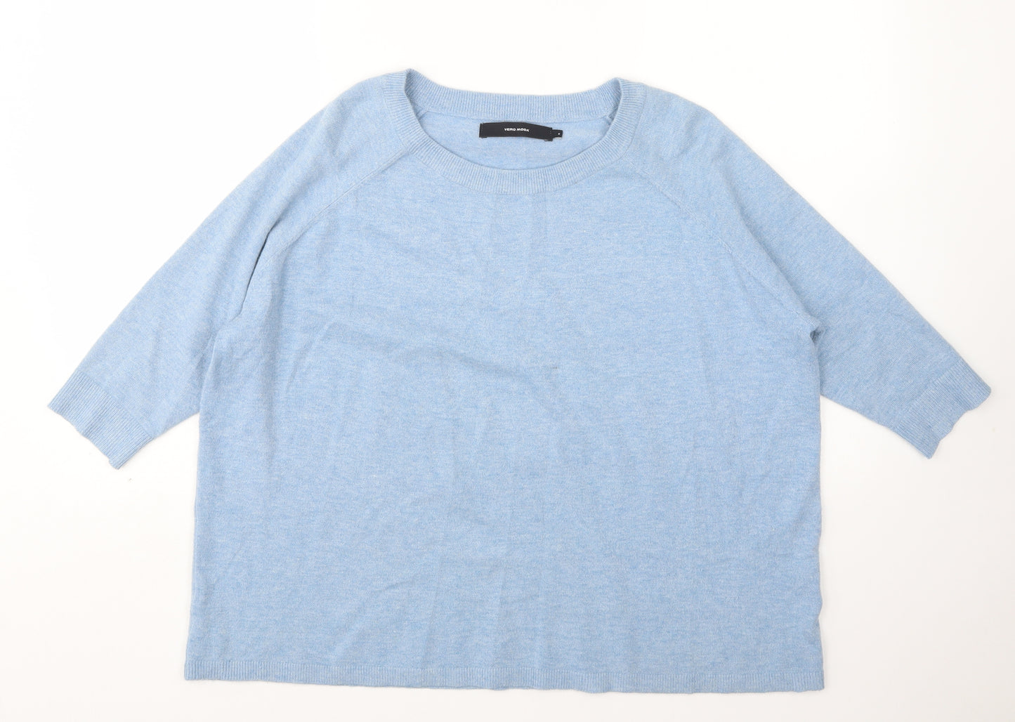 VERO MODA Womens Blue Round Neck  Viscose Pullover Jumper Size S