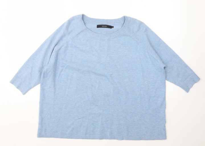 VERO MODA Womens Blue Round Neck  Viscose Pullover Jumper Size S