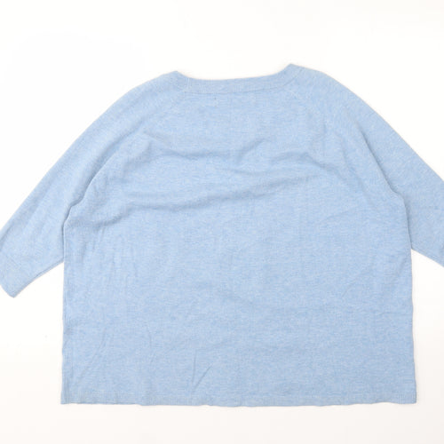 VERO MODA Womens Blue Round Neck  Viscose Pullover Jumper Size S