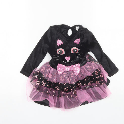 TU Baby Black  Polyester Tutu Dress  Size 9-12 Months  Round Neck