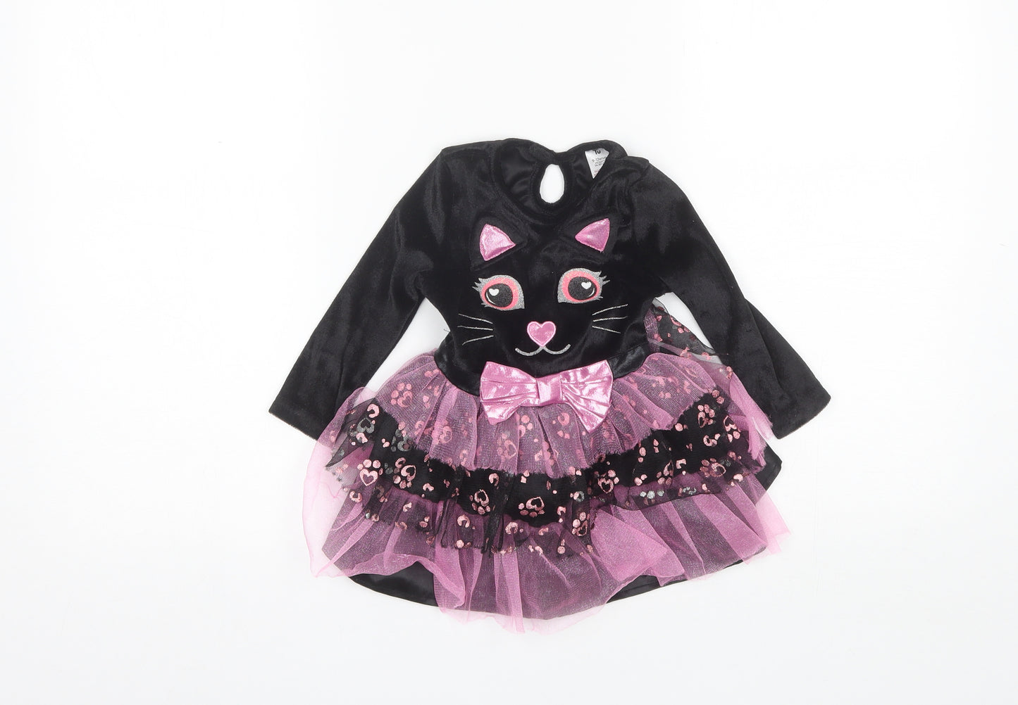 TU Baby Black  Polyester Tutu Dress  Size 9-12 Months  Round Neck