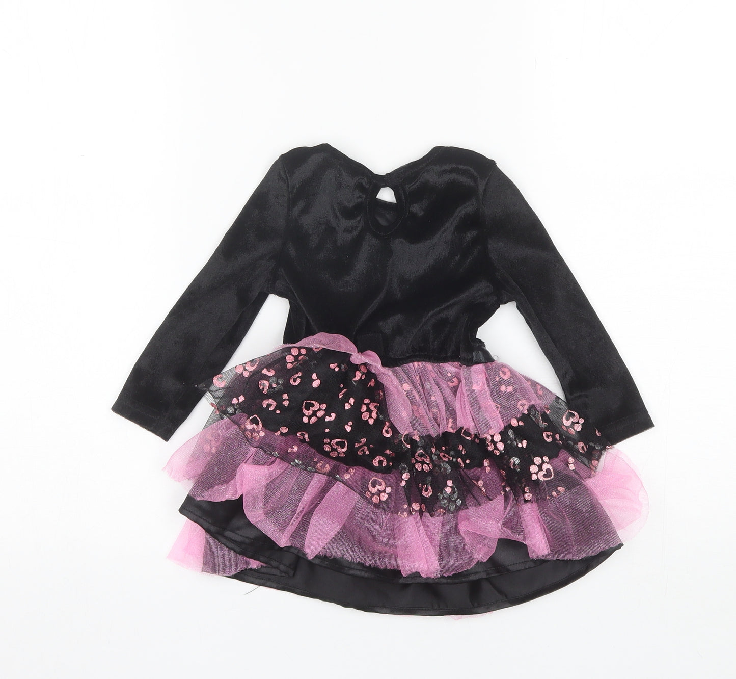TU Baby Black  Polyester Tutu Dress  Size 9-12 Months  Round Neck