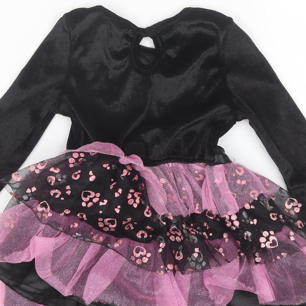 TU Baby Black  Polyester Tutu Dress  Size 9-12 Months  Round Neck