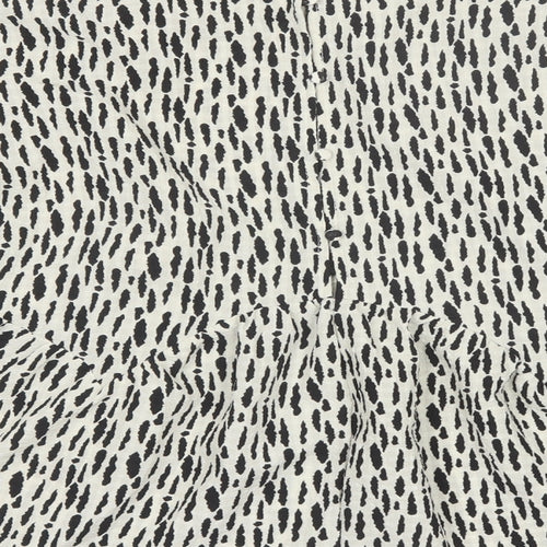 VILA Womens Black Animal Print Polyester Basic Blouse Size 14 Round Neck