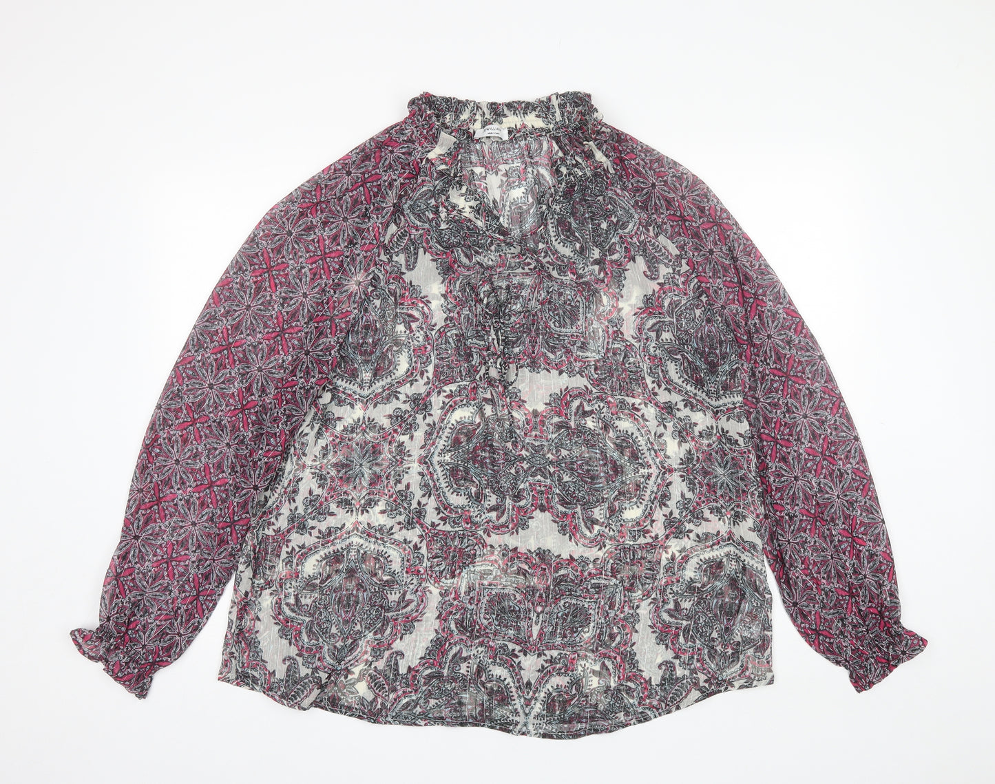 JD Williams Womens Pink Floral Polyester Basic Blouse Size 18 Collared