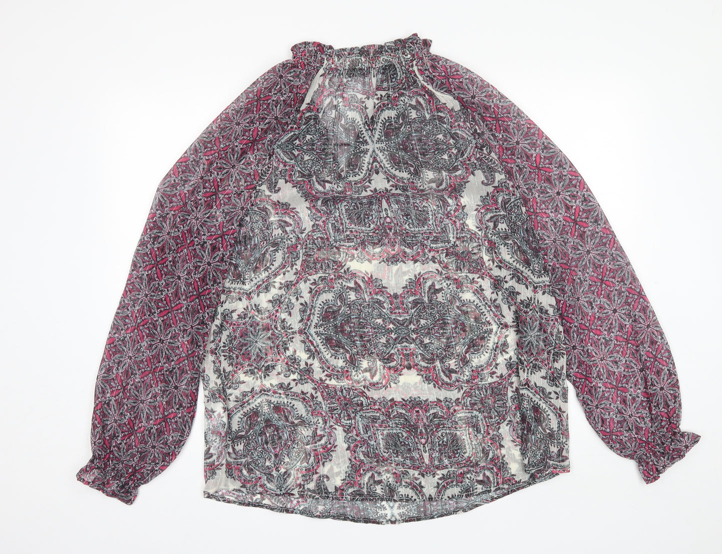 JD Williams Womens Pink Floral Polyester Basic Blouse Size 18 Collared