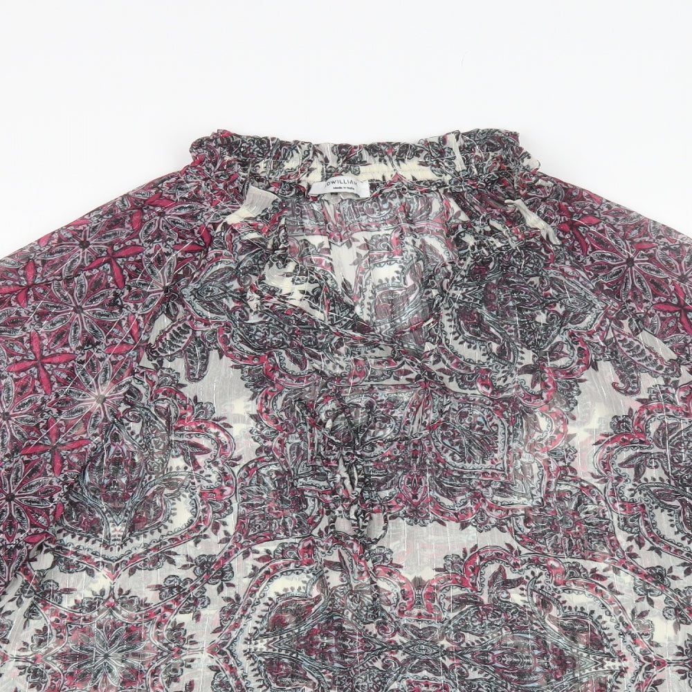 JD Williams Womens Pink Floral Polyester Basic Blouse Size 18 Collared