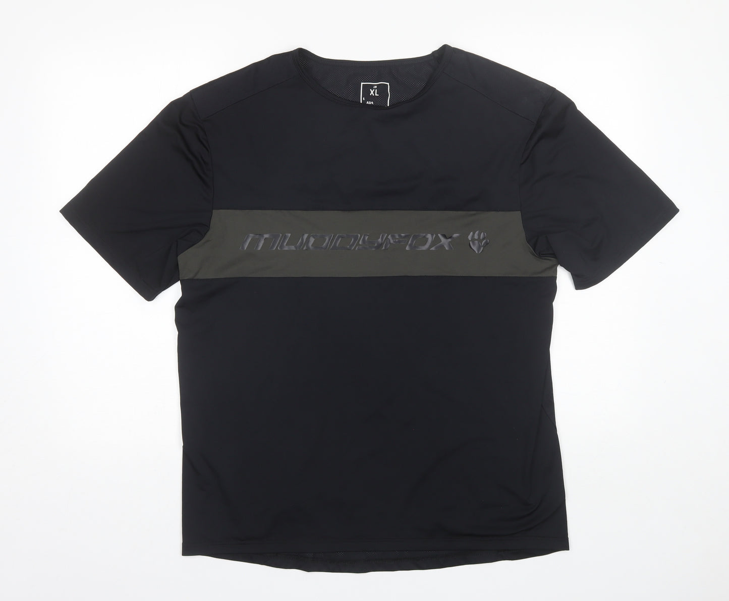 Muddy Fox Mens Black  Polyester  T-Shirt Size XL Round Neck