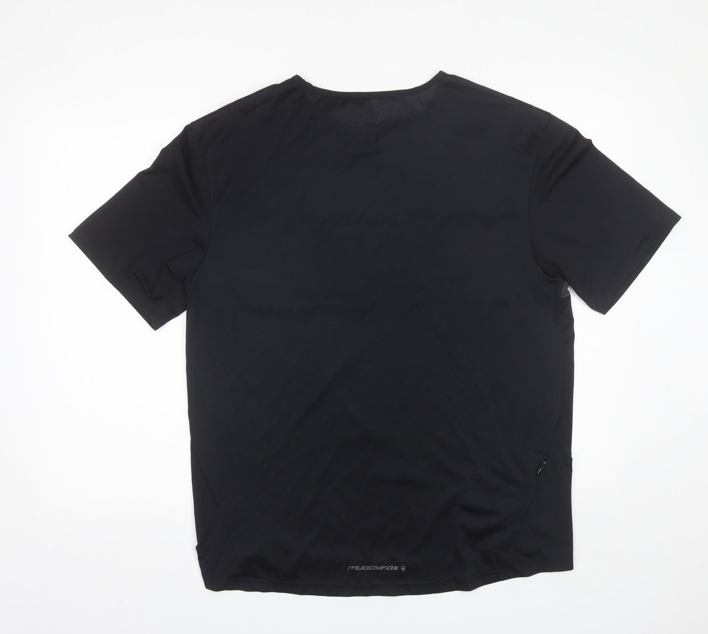 Muddy Fox Mens Black  Polyester  T-Shirt Size XL Round Neck