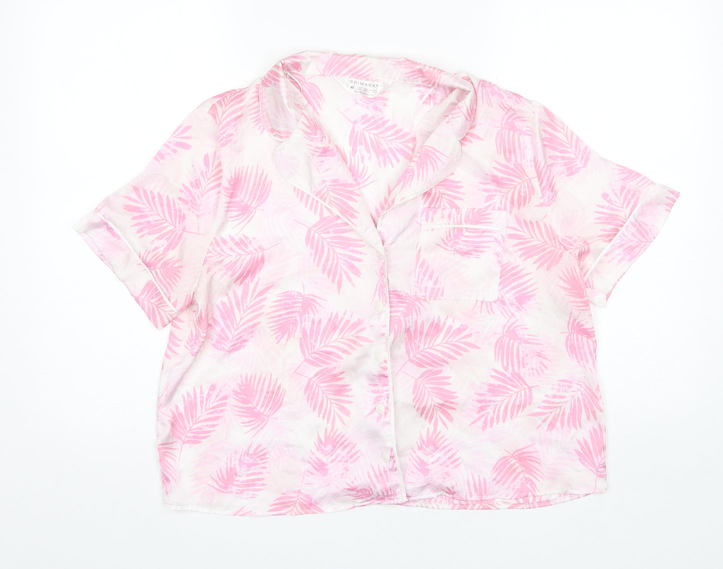 Primark Womens Pink Floral Polyester Top Pyjama Top Size M