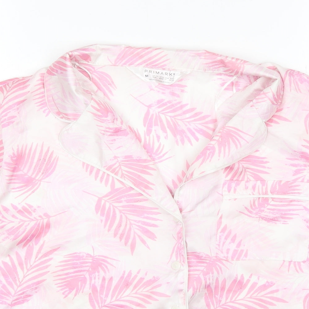 Primark Womens Pink Floral Polyester Top Pyjama Top Size M