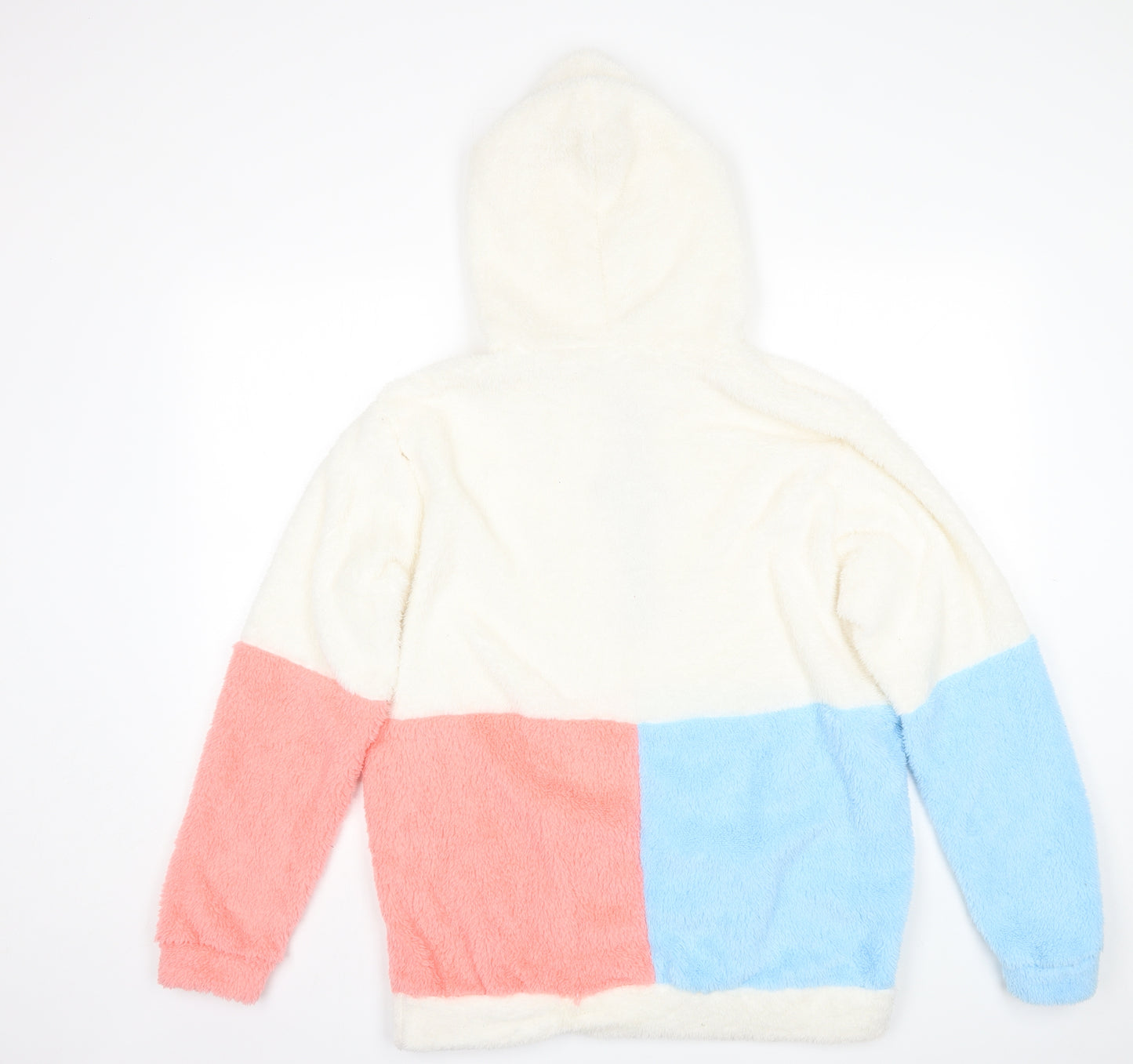 Zaful Womens White  Cotton Pullover Hoodie Size M