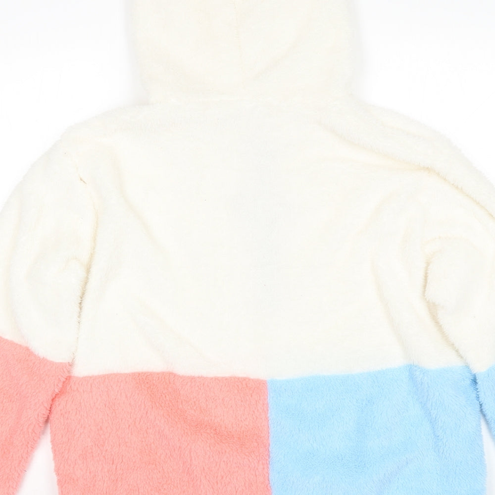 Zaful Womens White  Cotton Pullover Hoodie Size M
