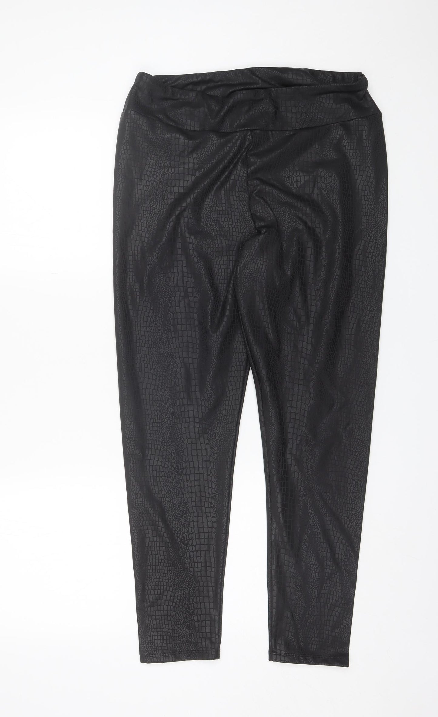 Primark Womens Black Animal Print Polyester Jogger Leggings Size L L27 in