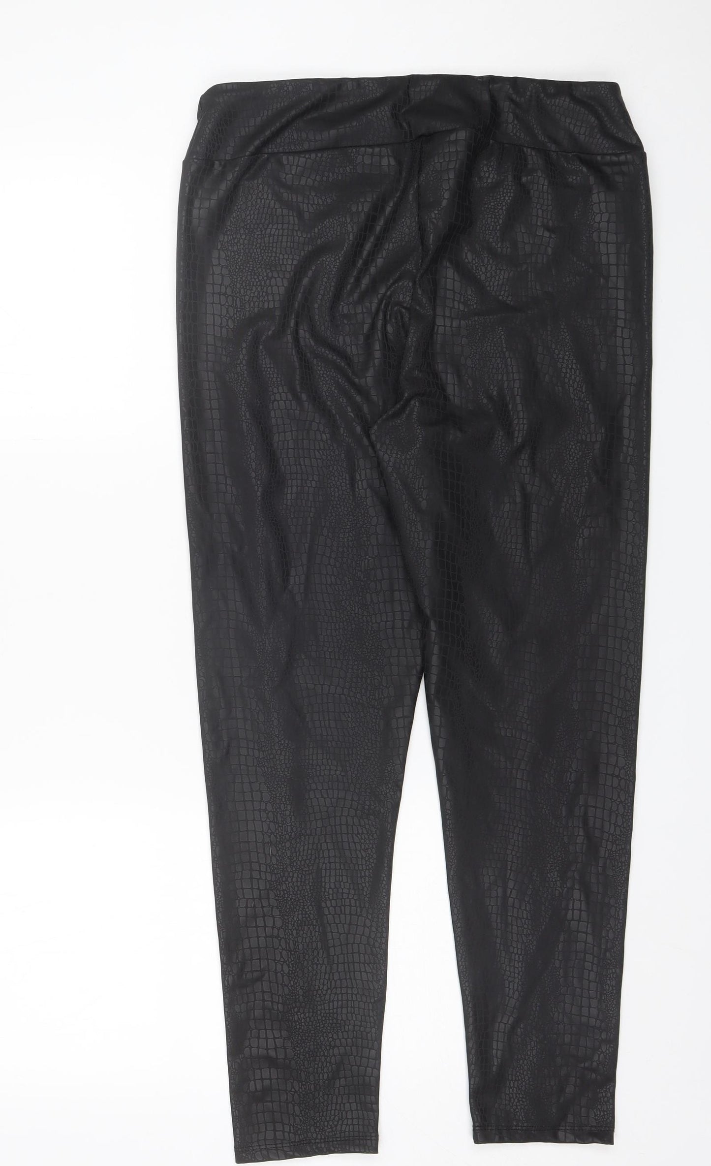 Primark Womens Black Animal Print Polyester Jogger Leggings Size L L27 in