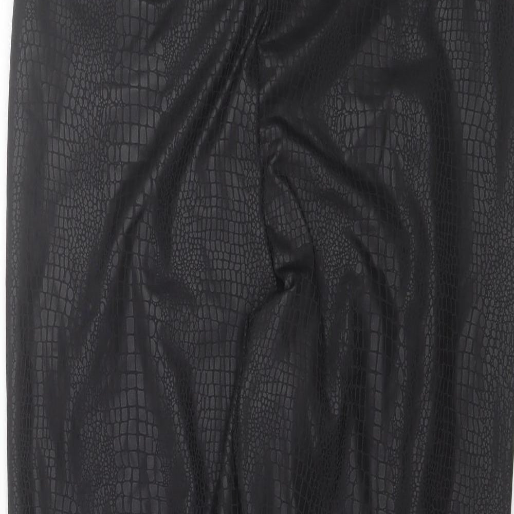 Primark Womens Black Animal Print Polyester Jogger Leggings Size L L27 in