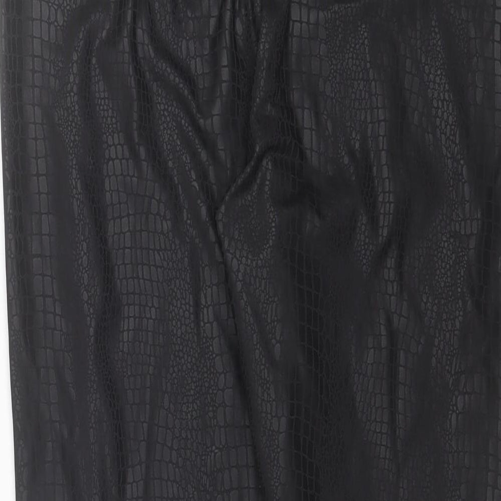 Primark Womens Black Animal Print Polyester Jogger Leggings Size L L27 in