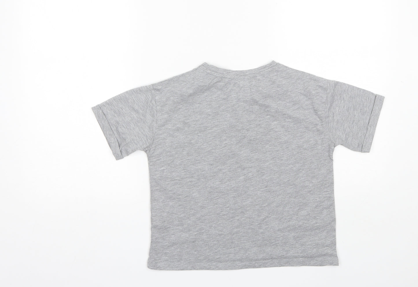 Primark Girls Grey  Polyester Basic T-Shirt Size 9-10 Years Round Neck