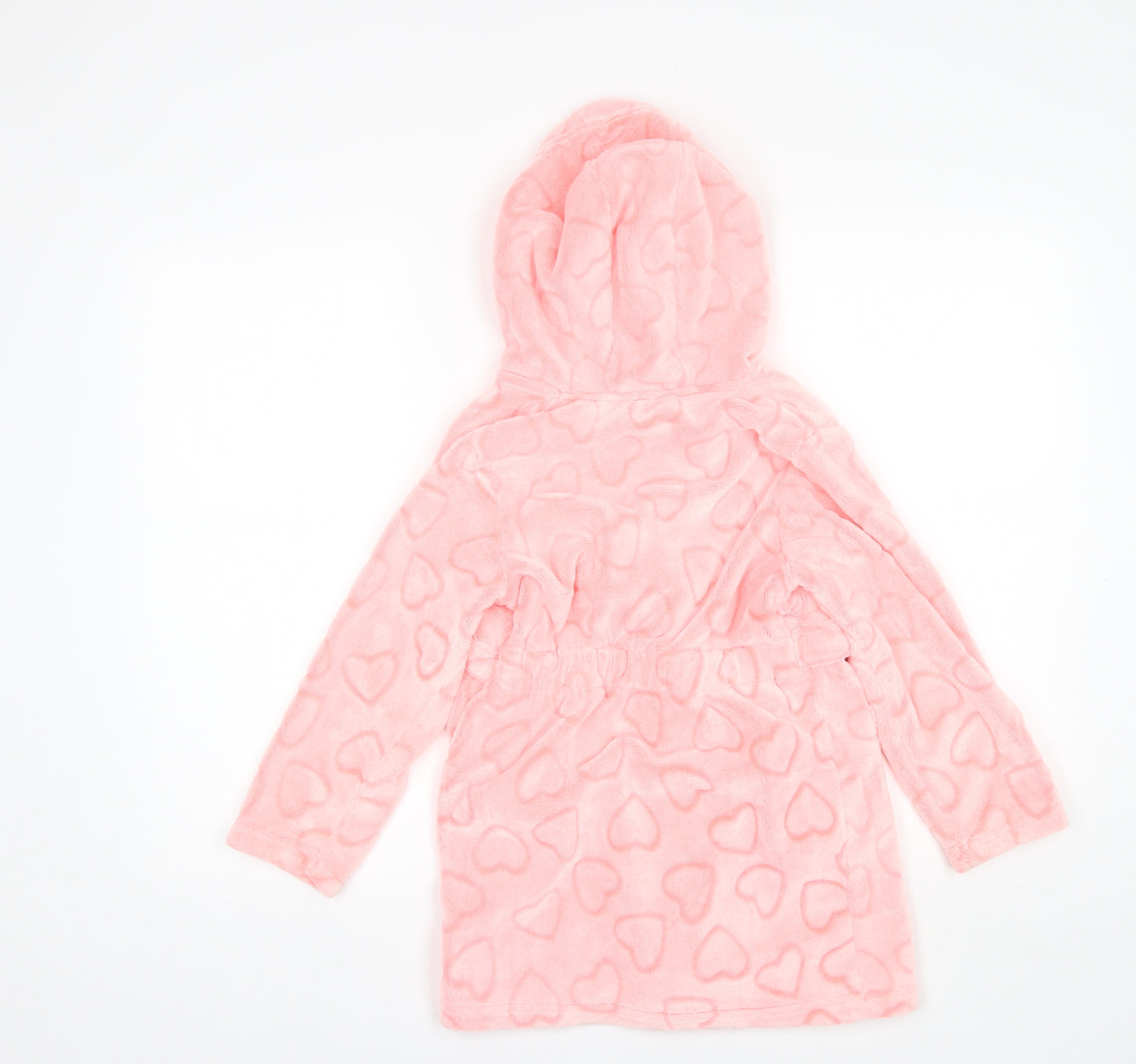 Matalan Girls Pink  Polyester  Robe Size 6-7 Years   - Hearts