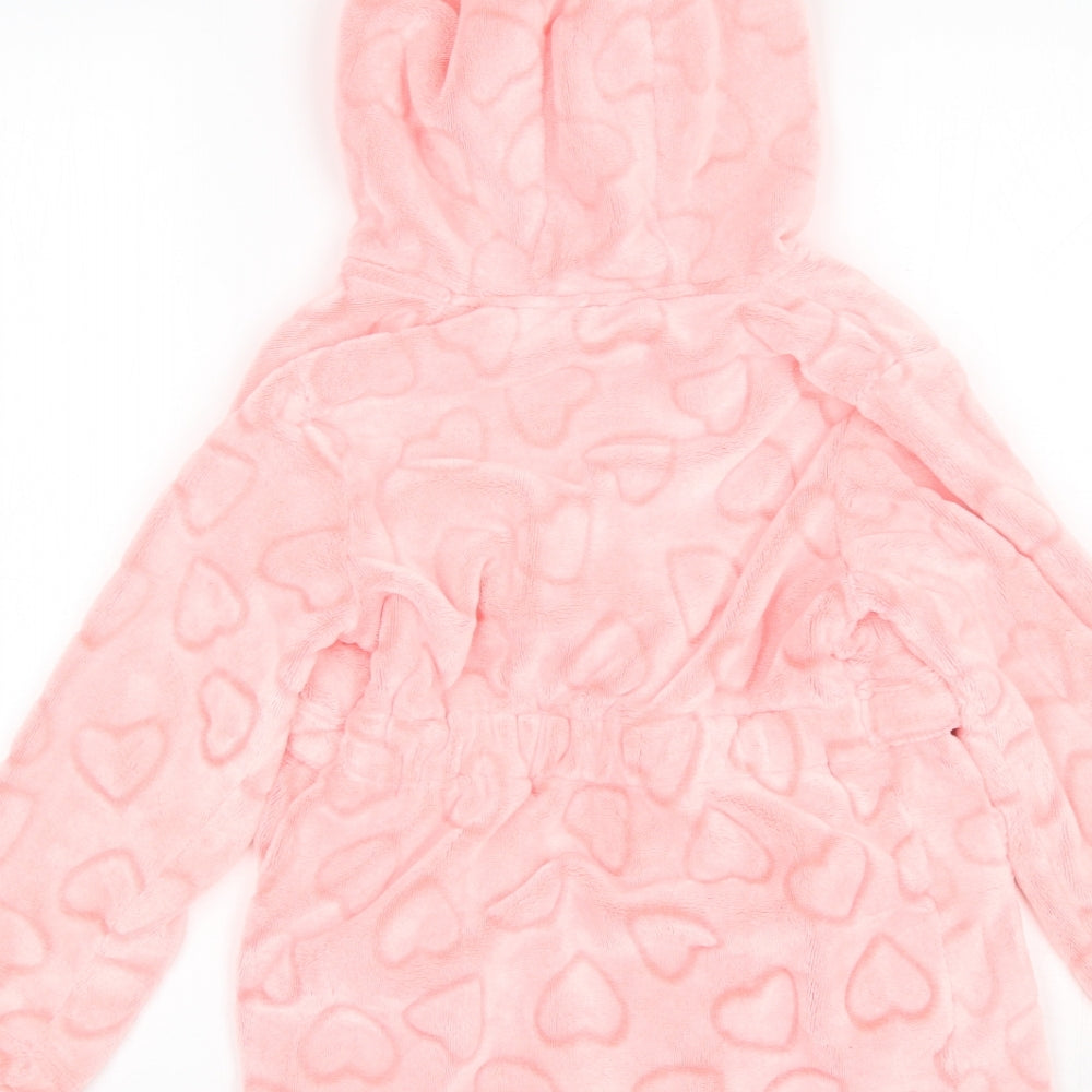Matalan Girls Pink  Polyester  Robe Size 6-7 Years   - Hearts