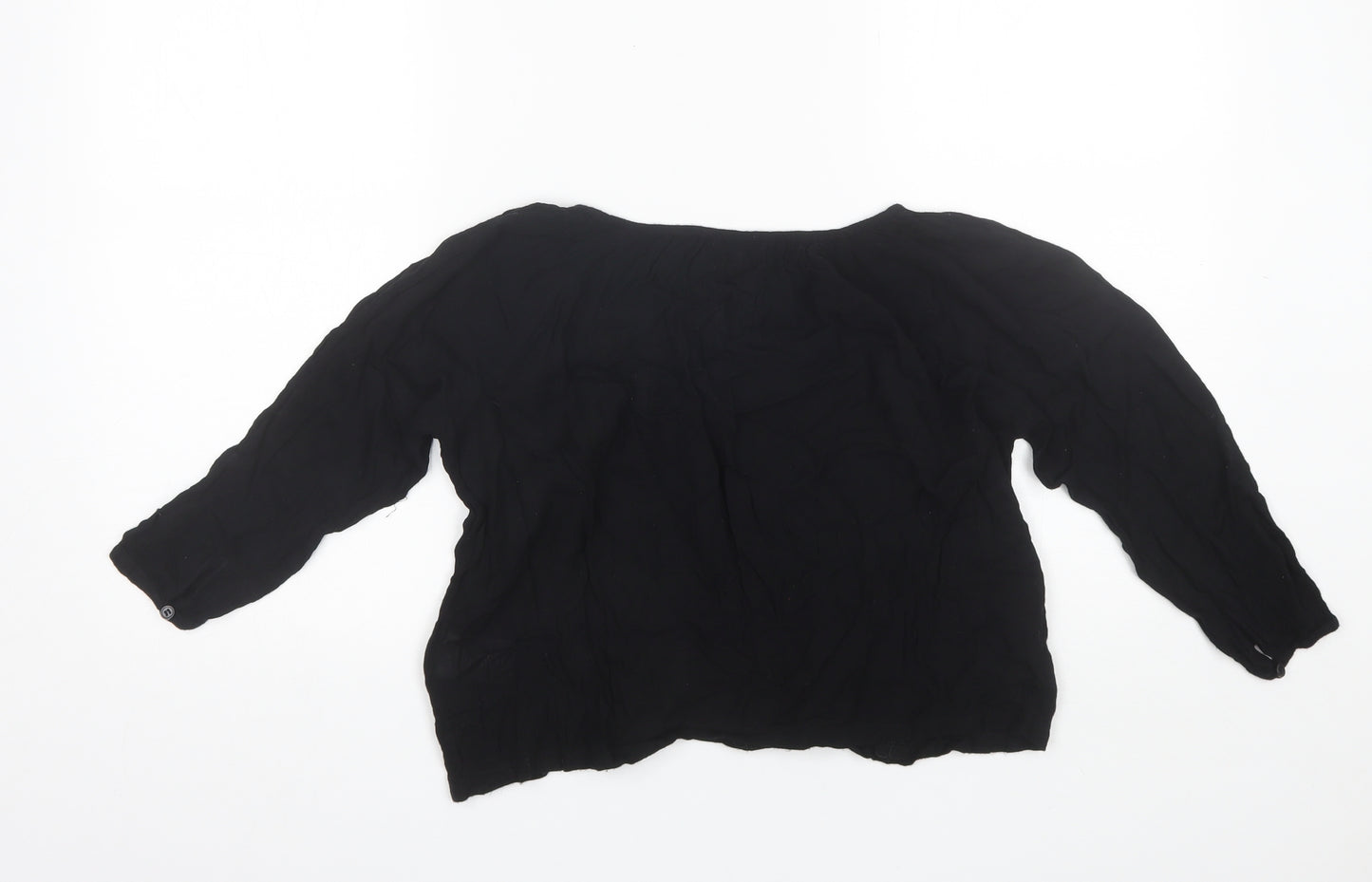 Miss E-Vie Girls Black  Viscose Basic Blouse Size 11 Years V-Neck