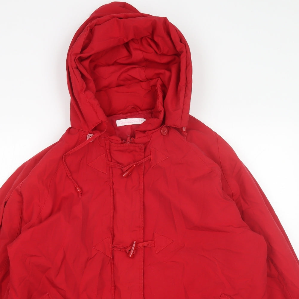 Casual Comfort Womens Red   Parka Jacket Size 20
