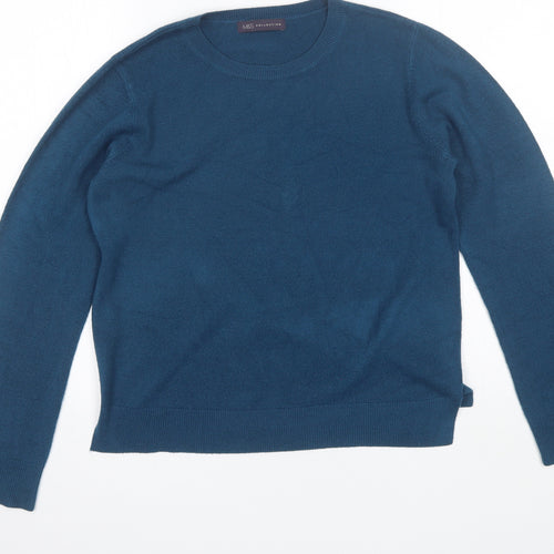 Marks and Spencer Womens Blue Round Neck  Acrylic Pullover Jumper Size 14