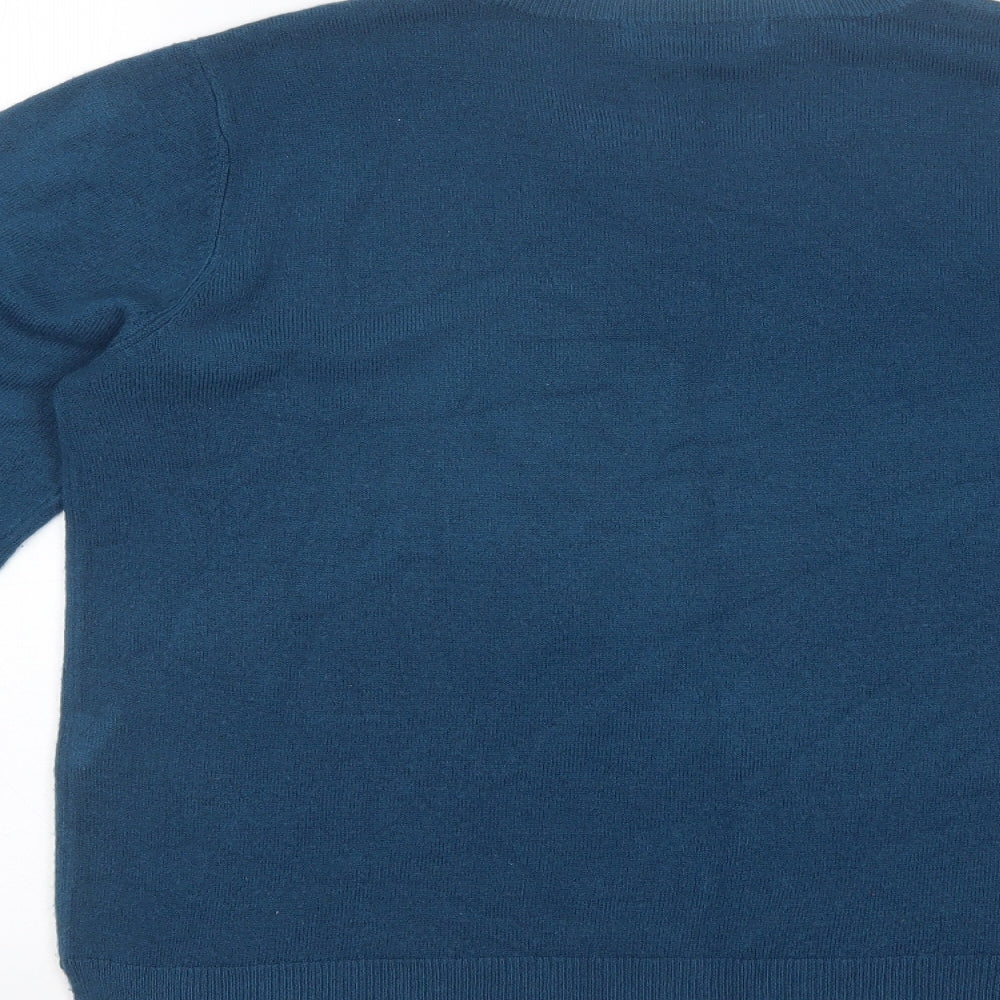 Marks and Spencer Womens Blue Round Neck  Acrylic Pullover Jumper Size 14