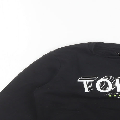 Primark Boys Black Round Neck  Cotton Pullover Jumper Size 10-11 Years   - Toyko