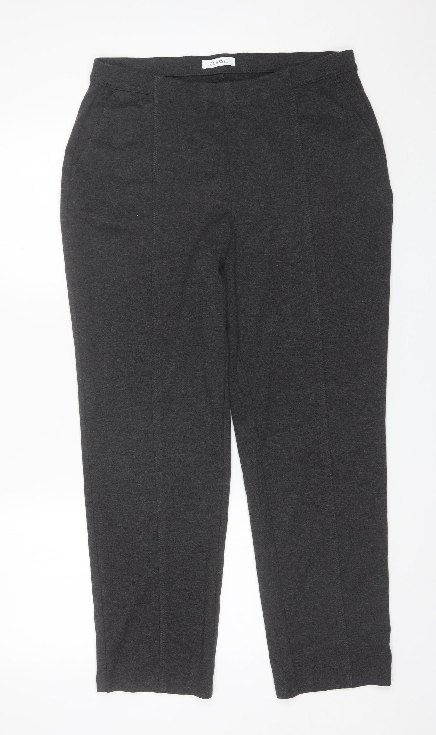 Marks and Spencer Womens Grey  Polyester Trousers  Size 16 L28 in Regular