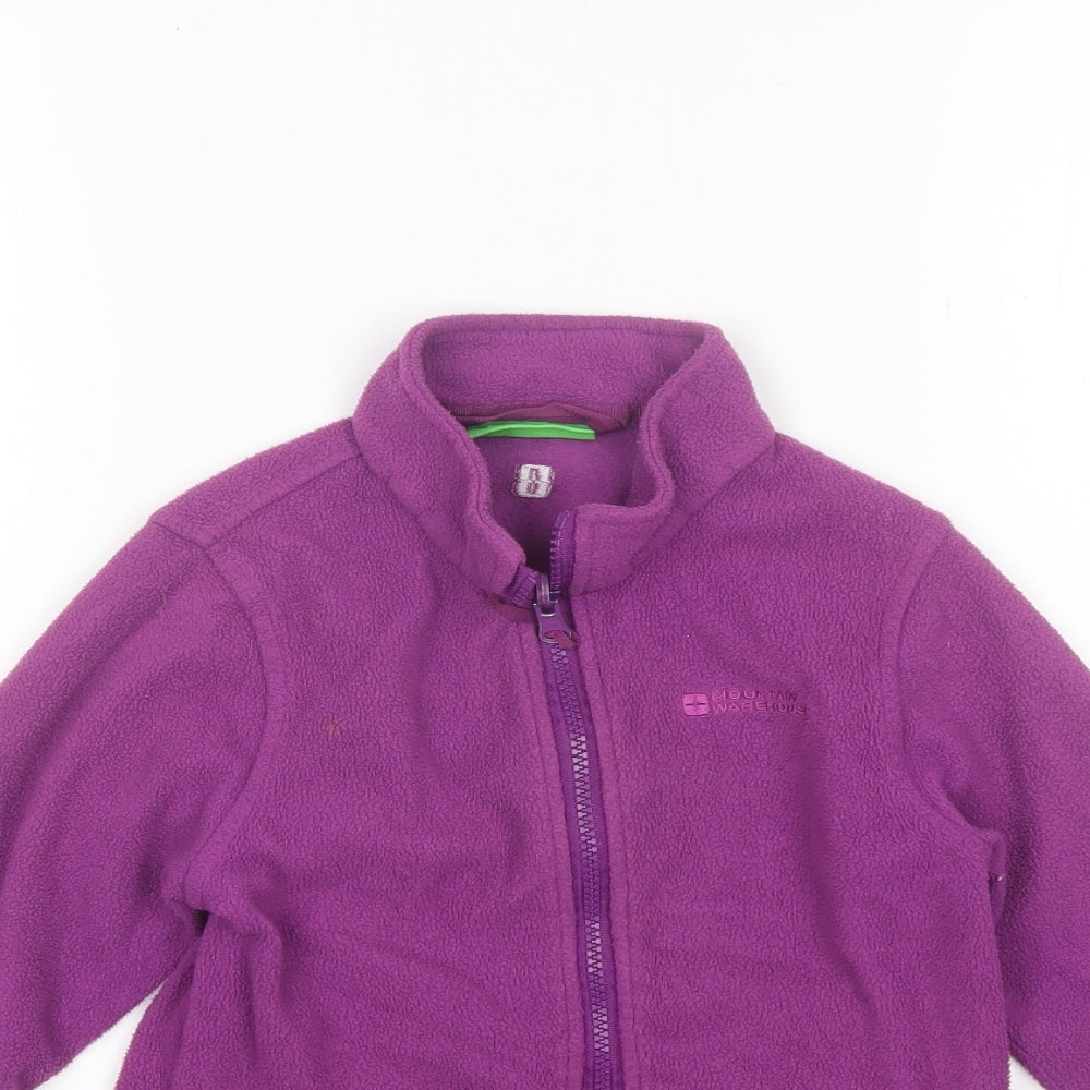 Mountain Warehouse Girls Purple Collared  Polyester Pullover Jumper Size 7-8 Years