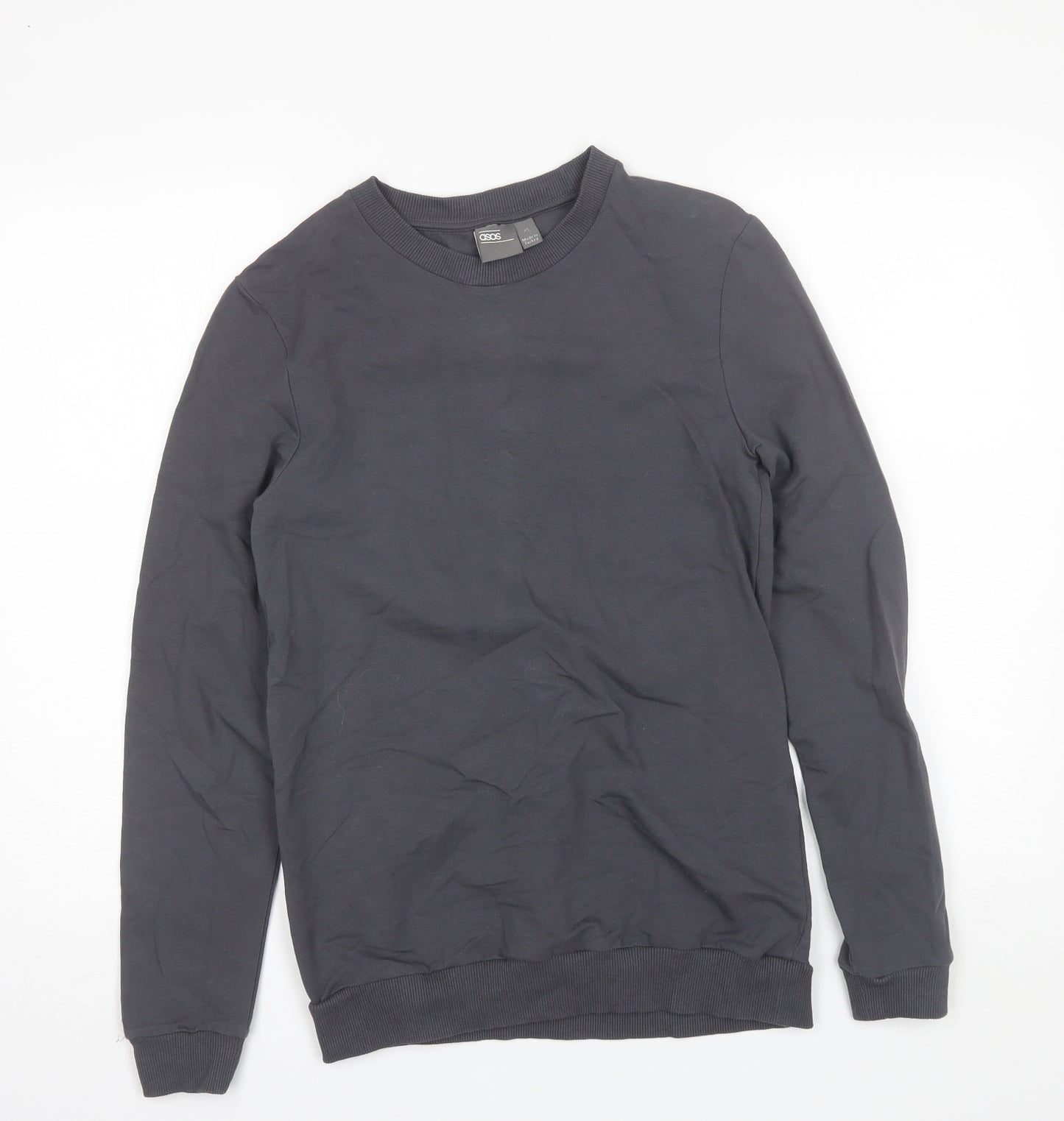 ASOS Mens Grey Round Neck  Cotton Pullover Jumper Size XS