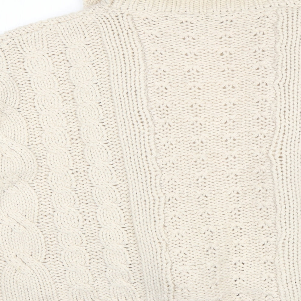 Debenhams Womens Ivory Collared  Acrylic Cardigan Jumper Size 14