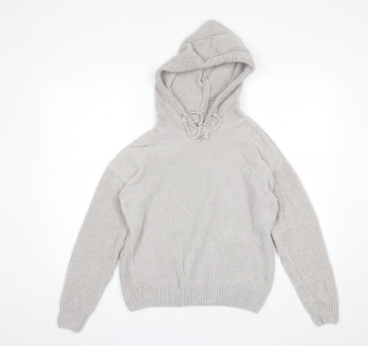 Primark Womens Grey  Polyester Pullover Hoodie Size 2XS