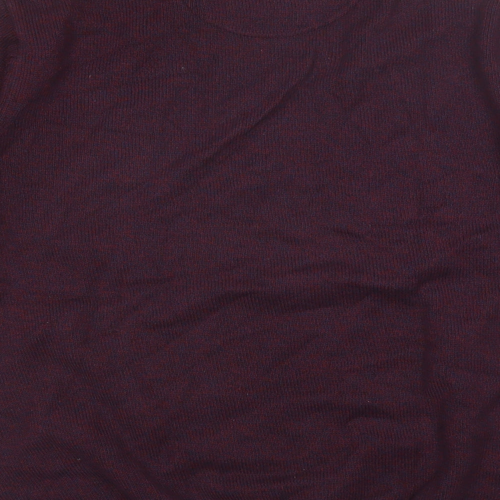 Maine Mens Purple Round Neck  Cotton Pullover Jumper Size L