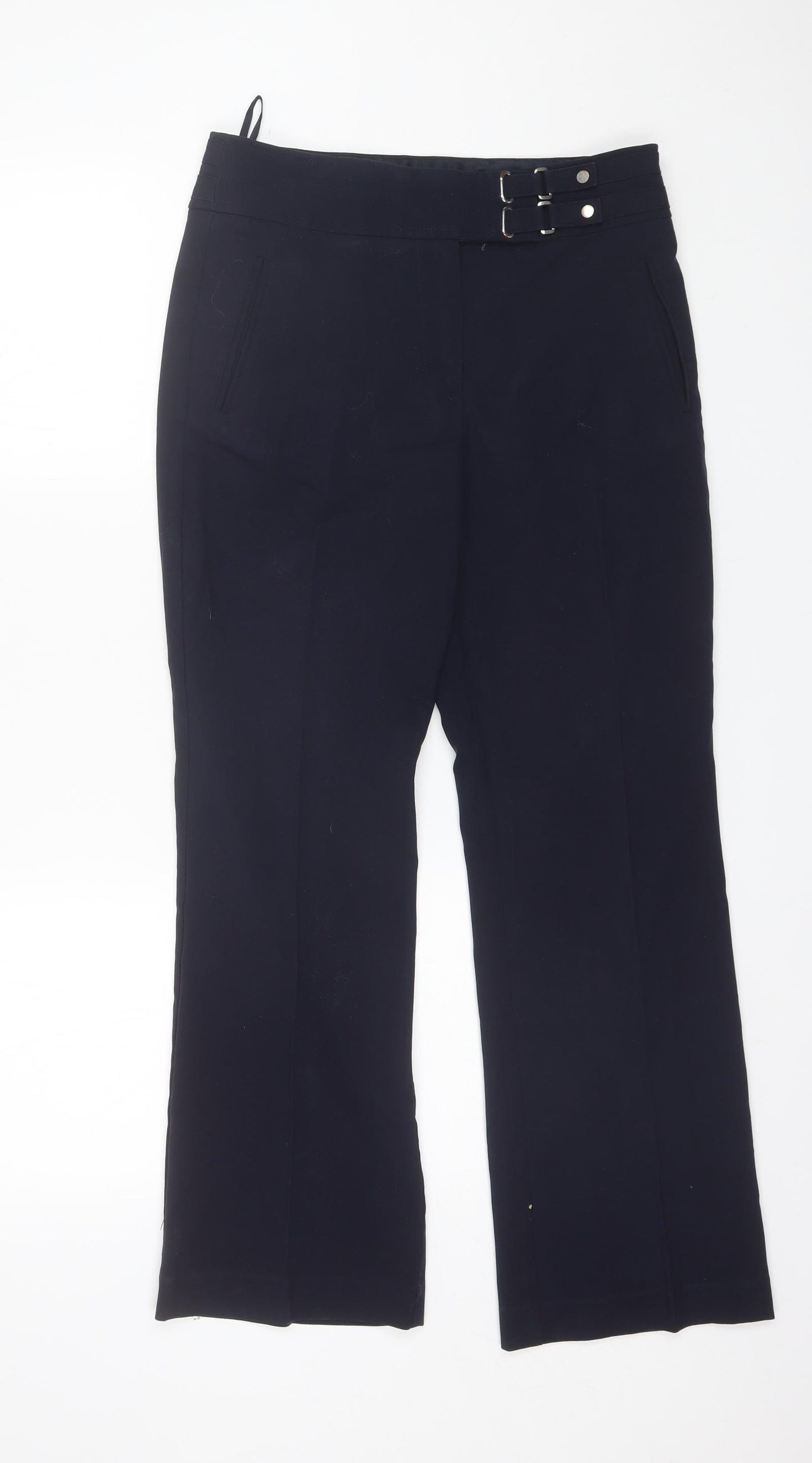 Marks and Spencer Womens Blue  Polyester Dress Pants Trousers Size 8 L28 in Regular