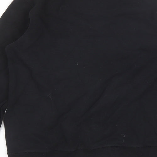 STAYREAL Mens Black Round Neck  Cotton Pullover Jumper Size S