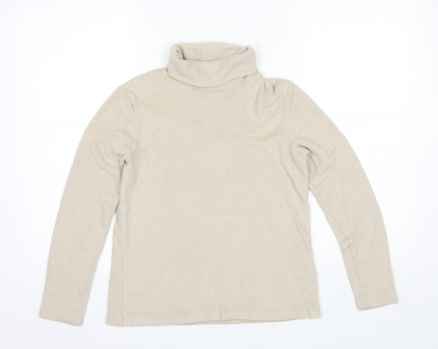 Uniqlo Womens Beige Roll Neck  Acrylic Pullover Jumper Size M