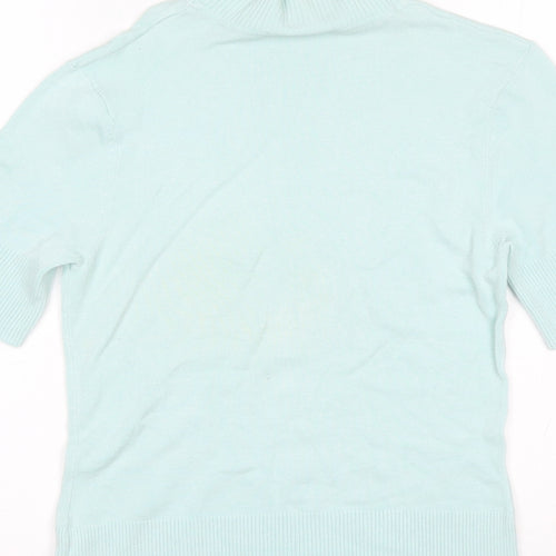 Wallis Womens Blue  Viscose Basic Blouse Size 12 Mock Neck