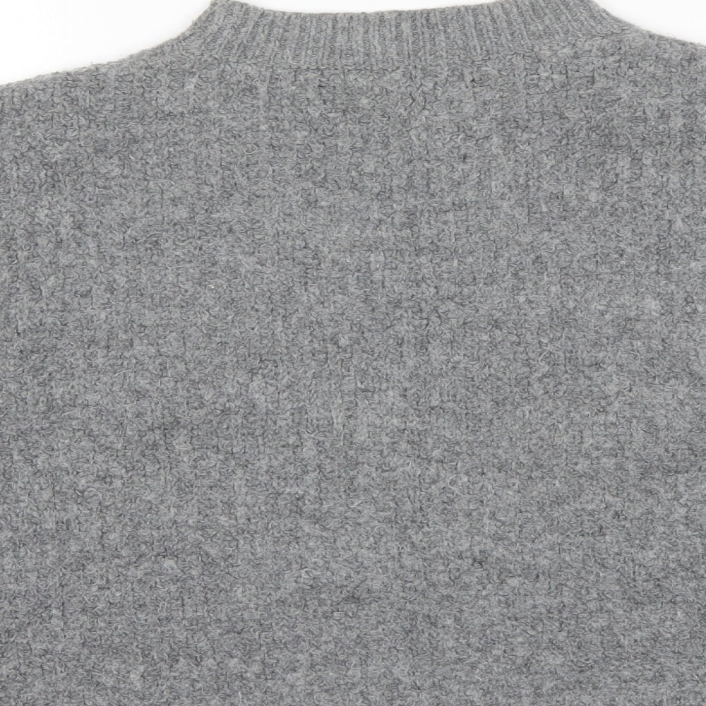 Marks and Spencer Womens Grey Roll Neck  Acrylic Pullover Jumper Size S