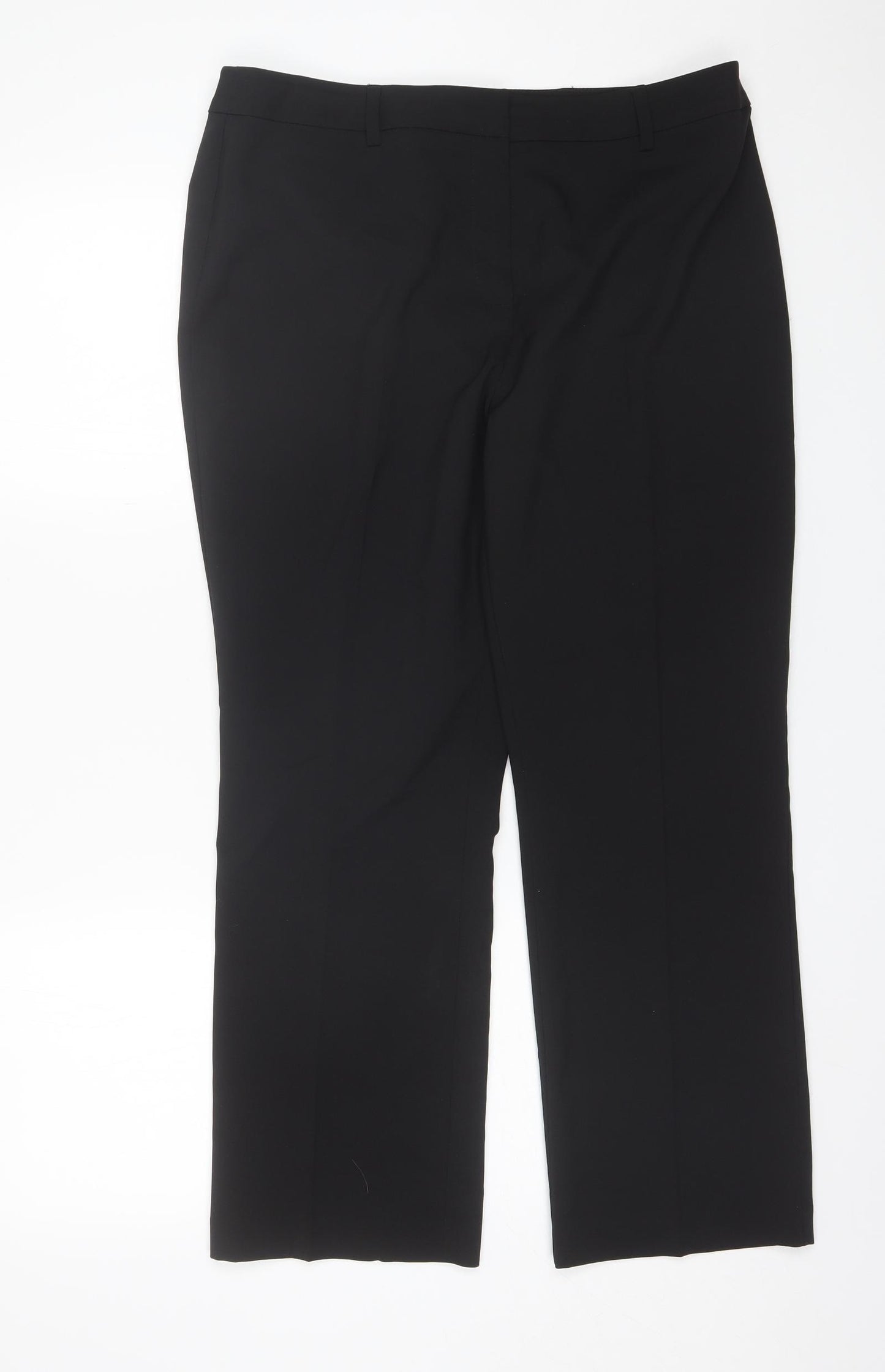 Papaya Womens Black  Polyester Dress Pants Trousers Size 14 L27 in Regular