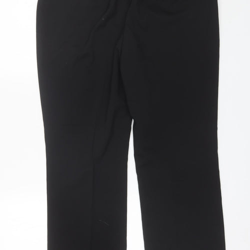 Papaya Womens Black  Polyester Dress Pants Trousers Size 14 L27 in Regular