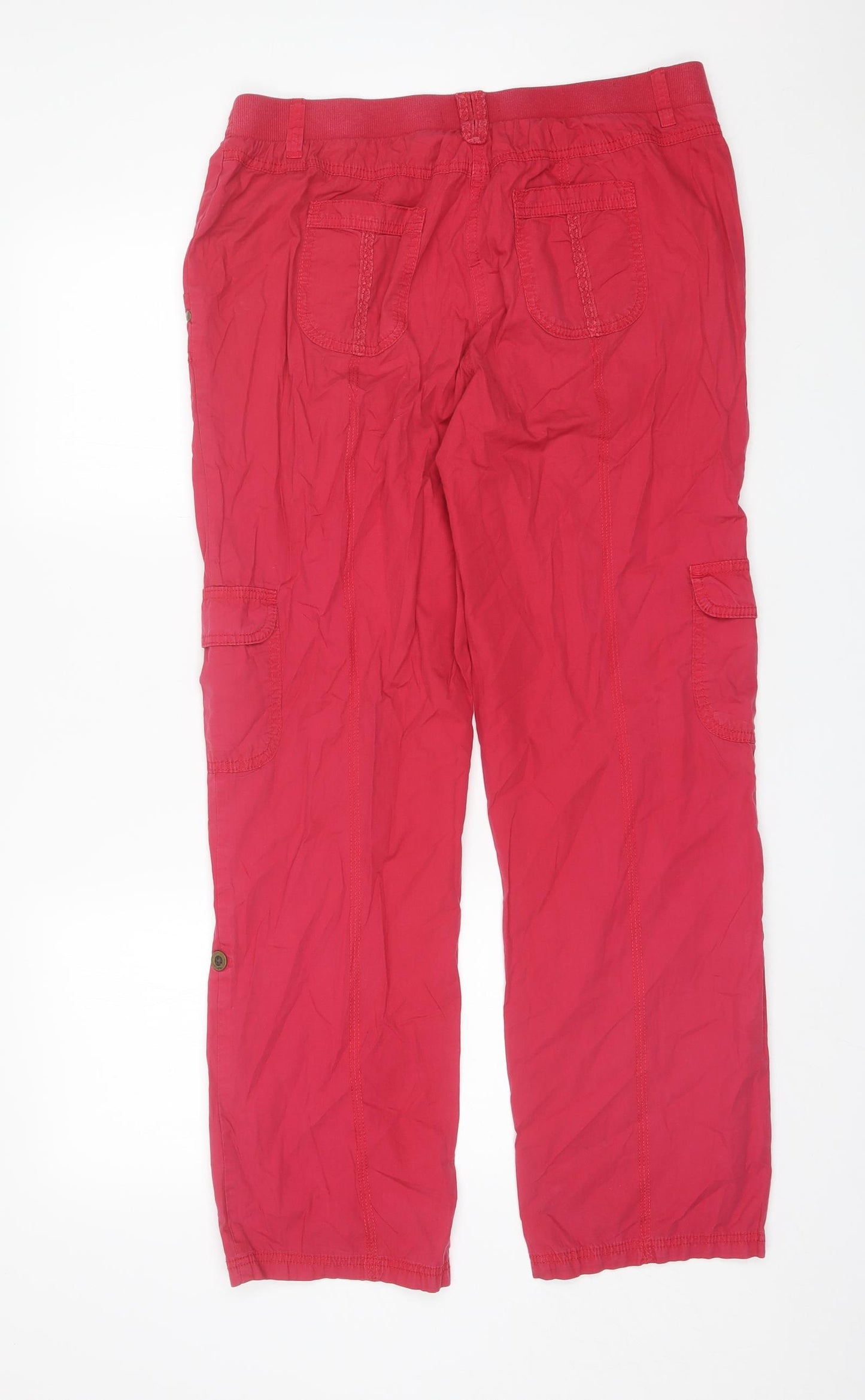 George Womens Pink  Cotton Trousers  Size 14 L31 in Regular