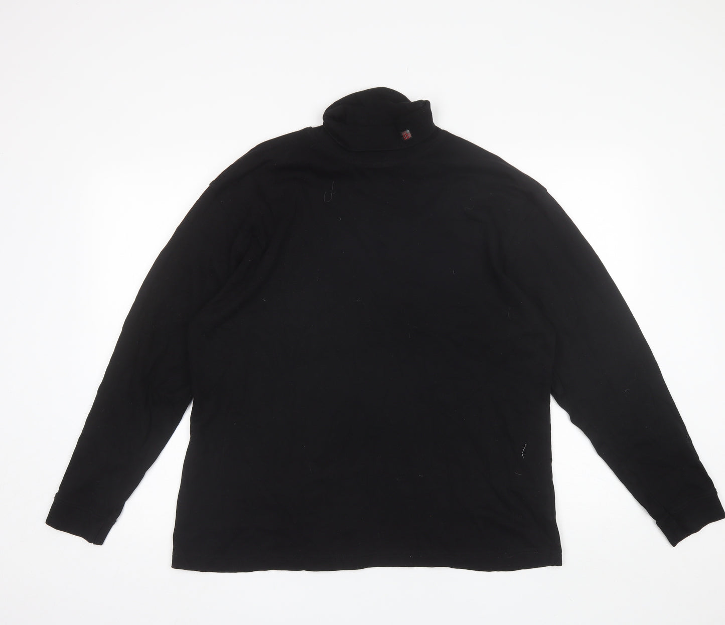 Colin Montgomerie Mens Black Roll Neck  Cotton Pullover Jumper Size L