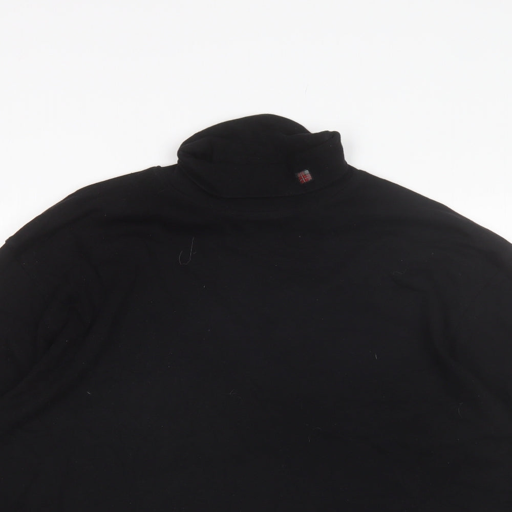 Colin Montgomerie Mens Black Roll Neck  Cotton Pullover Jumper Size L