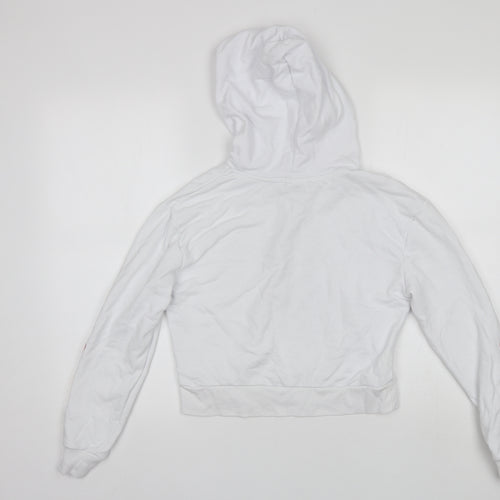 Mighty Fine Womens White  Cotton Pullover Hoodie Size XS