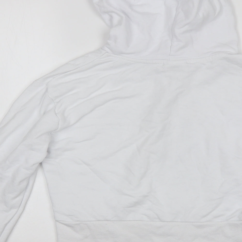 Mighty Fine Womens White  Cotton Pullover Hoodie Size XS