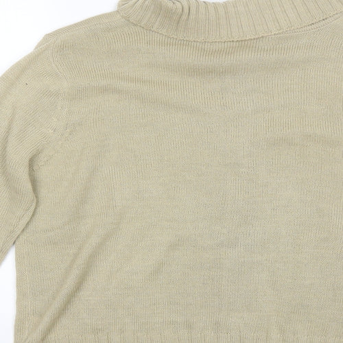 Nathalie Andersen Womens Beige Collared  Acrylic Full Zip Jumper Size L