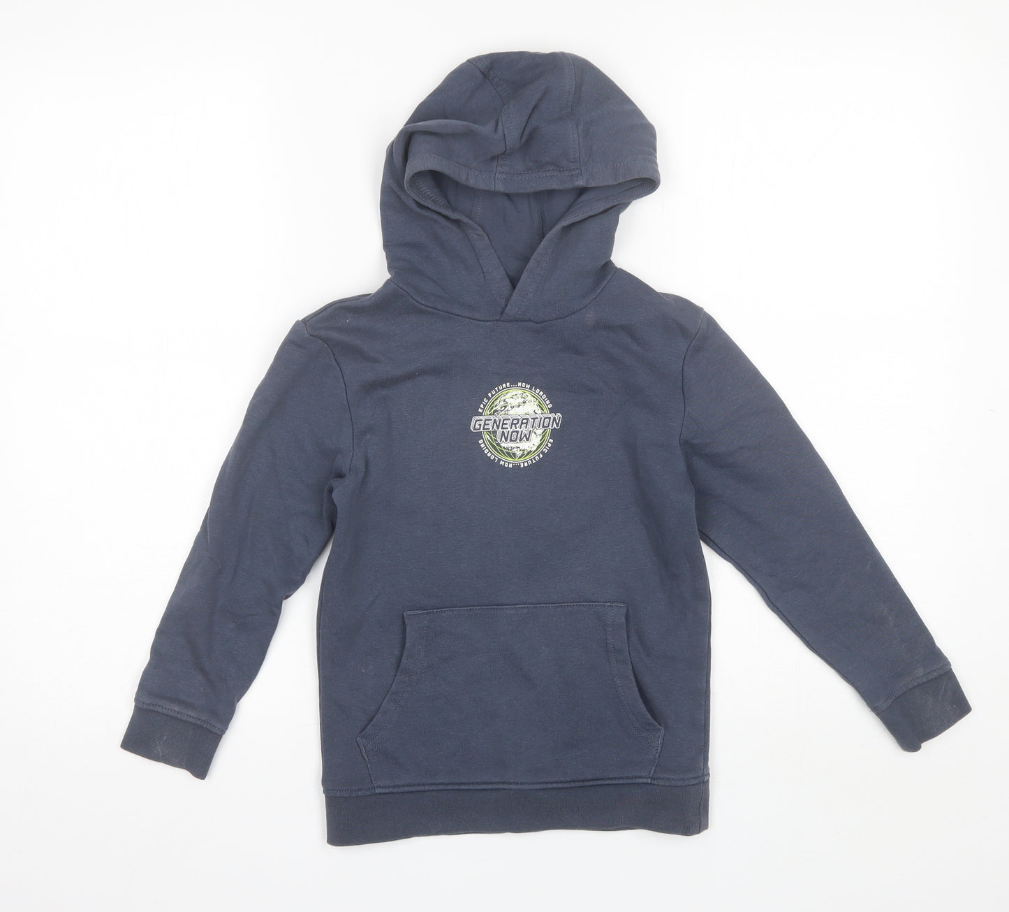 George Boys Blue  Cotton Pullover Hoodie Size 6-7 Years