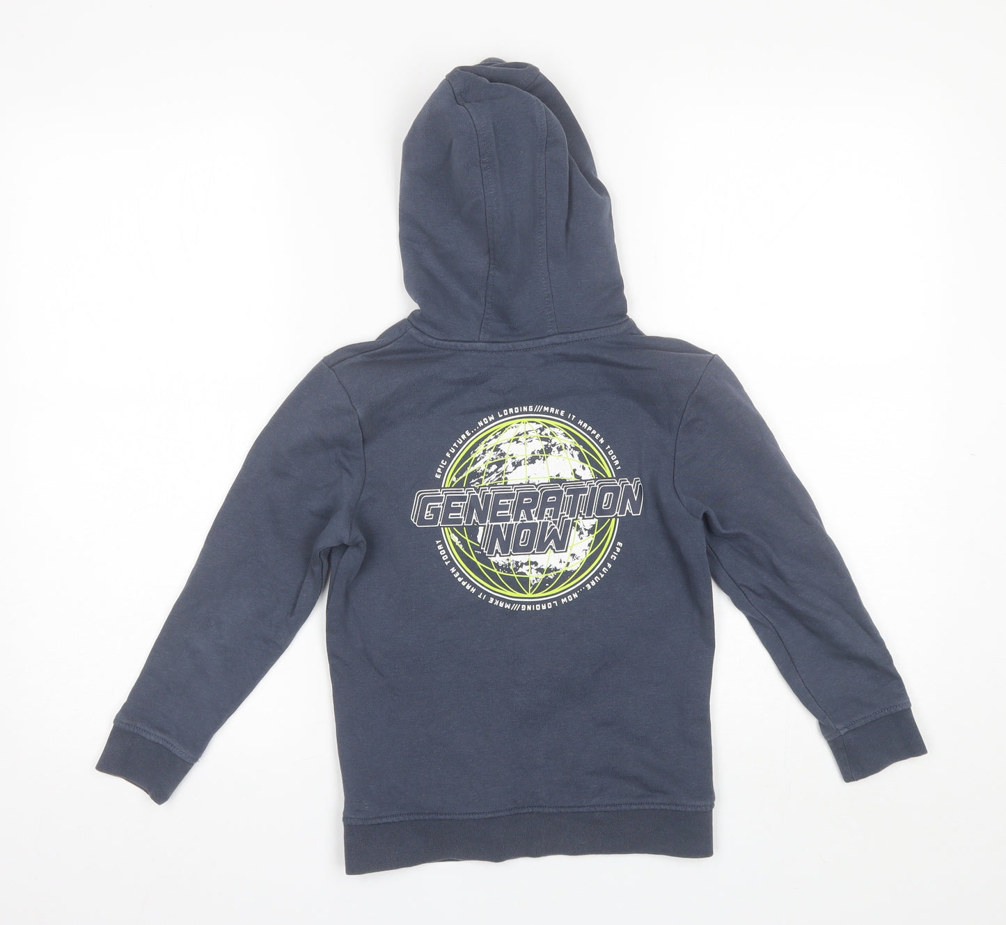 George Boys Blue  Cotton Pullover Hoodie Size 6-7 Years